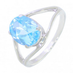 Ring M-01b Sterling Silver Blue Topaz