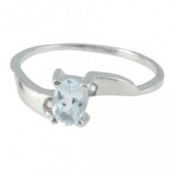 Bague J-01 aigue-marine argent