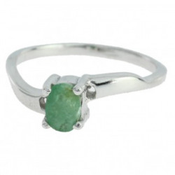 Bague J-01 emeraude argent