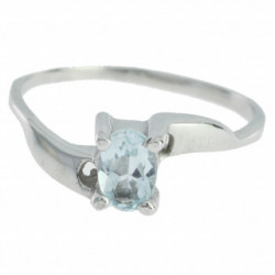 Bague J-01 topaze bleu argent