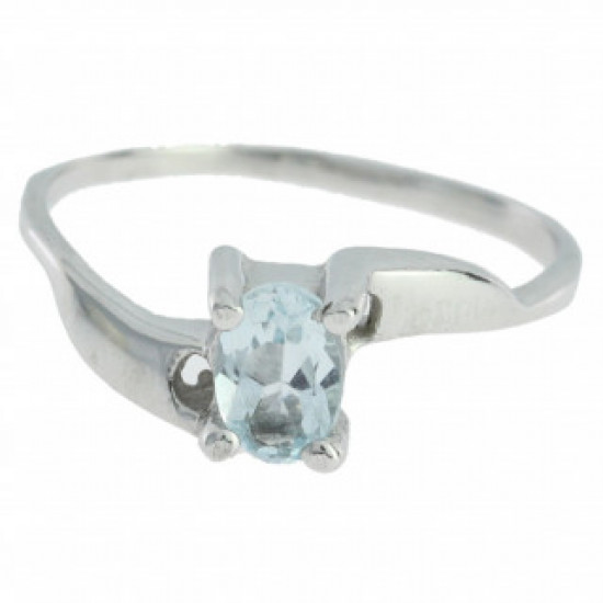 Bague J-01 topaze bleu argent
