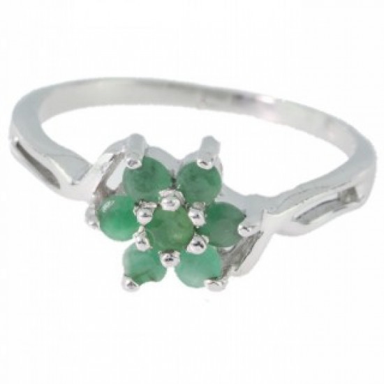 Bague J-02 emeraude argent