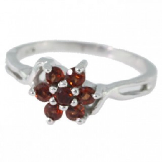 Bague J-02 grenat argent