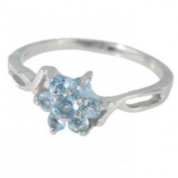 Bague J-02 topaze bleu argent