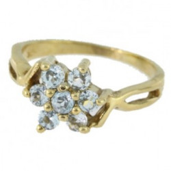 Bague J-02 topaze bleu vermeil