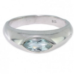 Bague J-03 topaze bleu argent