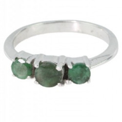 Bague J-04 emeraude argent