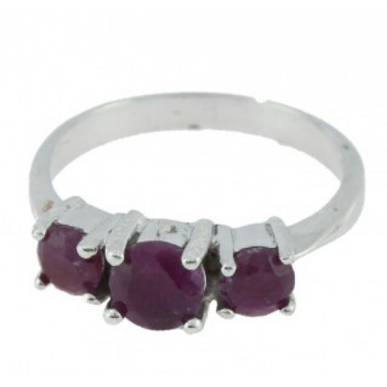 Bague J-04 rubis argent