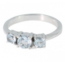 Bague J-04 topaze bleu argent