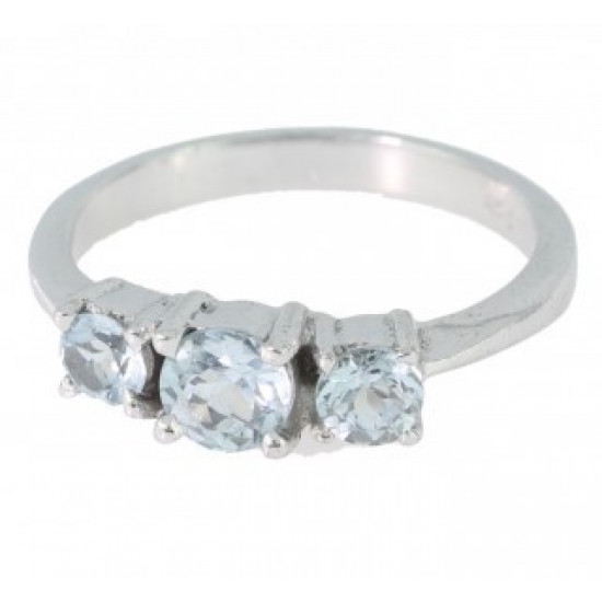 Bague J-04 topaze bleu argent