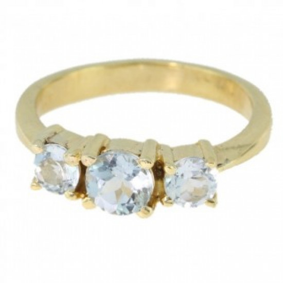 Bague J-04 topaze bleu vermeil