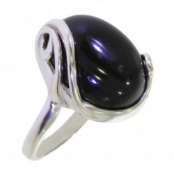 Ring 54-14 Sterling Silver Black Onyx