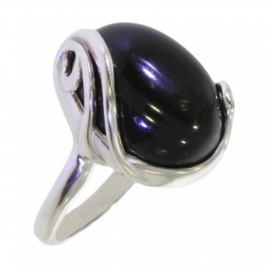 Ring 54-14 Sterling Silver Black Onyx