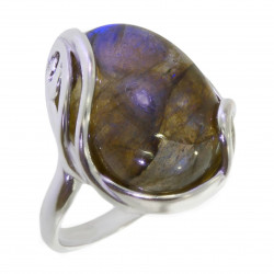 Ring 54-14 Sterling Silver Labradorite
