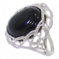 Ring 54-15 Sterling Silver Black Onyx