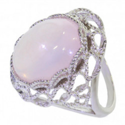 Ring 54-15 Sterling Silver Rose Quartz