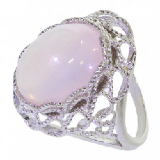 Ring 54-15 Sterling Silver Rose Quartz