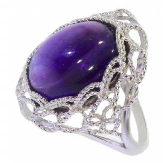 Ring 54-15 Sterling Silver Amethyst