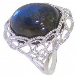 Ring 54-15 Sterling Silver Labradorite