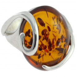 Ring 58-04 Sterling Silver Amber