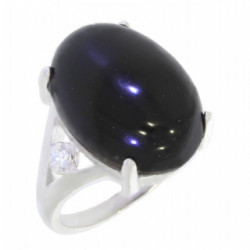 Ring 58-07 Sterling Silver Black Onyx