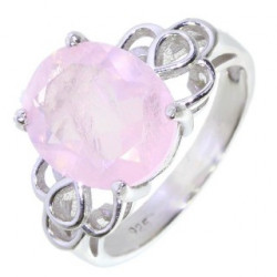 Ring 58-09 Sterling Silver Rose Quartz
