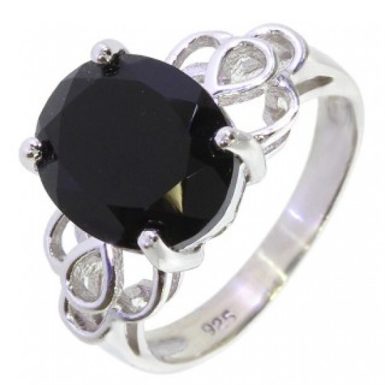 Ring 58-09 Sterling Silver Black Onyx