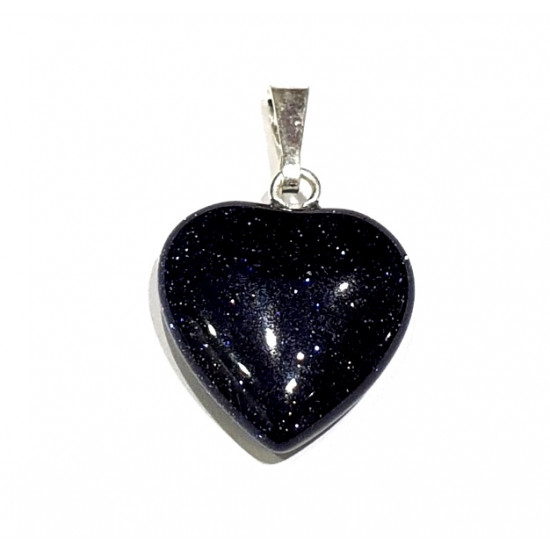 black sunstone heart pendant