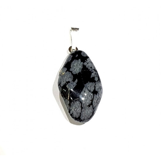 snowflake obsidian pendant