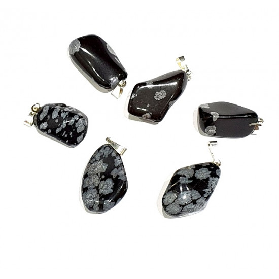 snowflake obsidian pendant