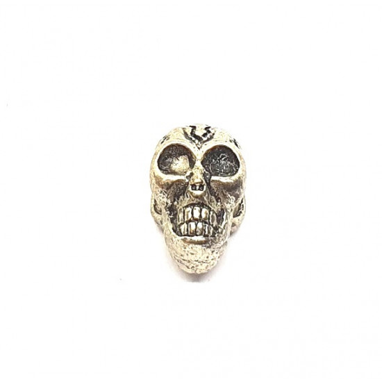 silver skull spacer bead