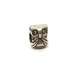 bead silver spacer owl