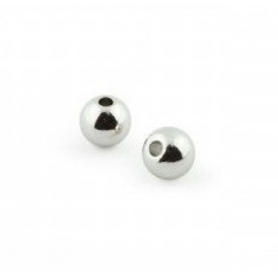 4mm silver round spacer bead