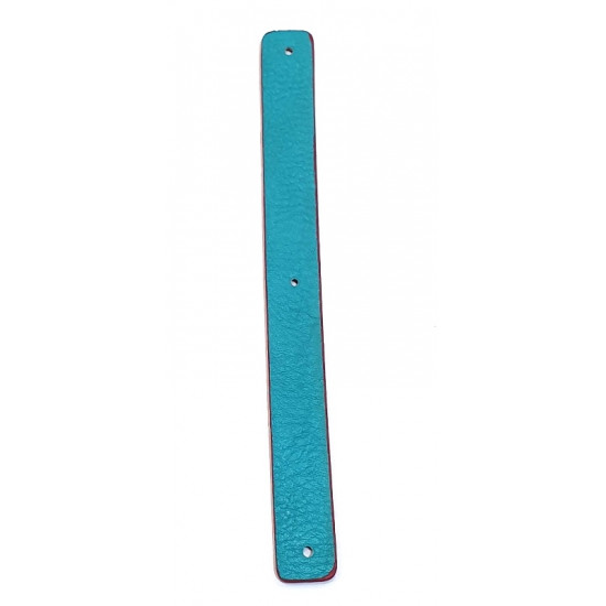 leather strap 14 mm metallic fuchsia / turquoise 