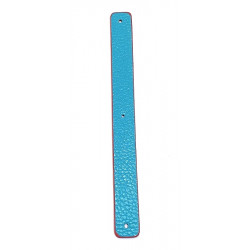 Leather strap 14 mm turquoise / pink