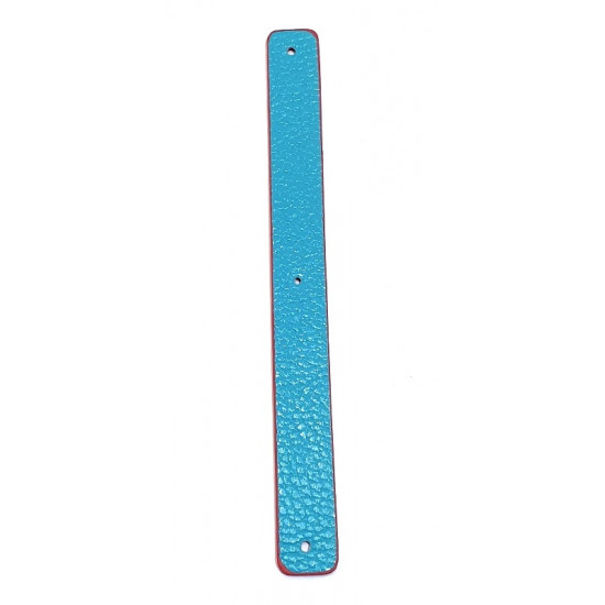 Leather strap 14 mm turquoise / pink