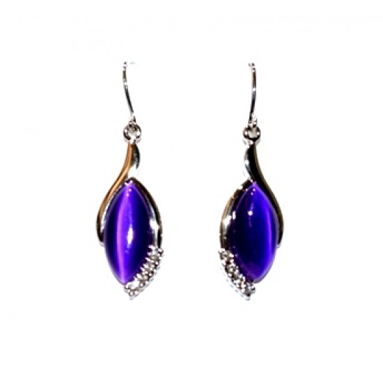 purple cat eye earrings