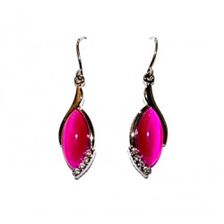 boucles d'oreilles oeil de chat rose