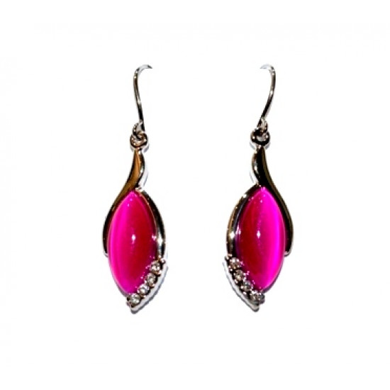 pink cat eye earrings
