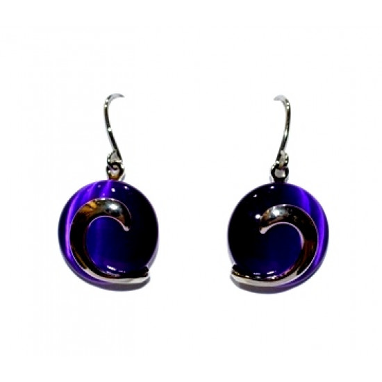 purple cat eye earrings