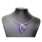 necklace cats eye purple
