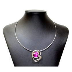 necklace cats eye fuchsia