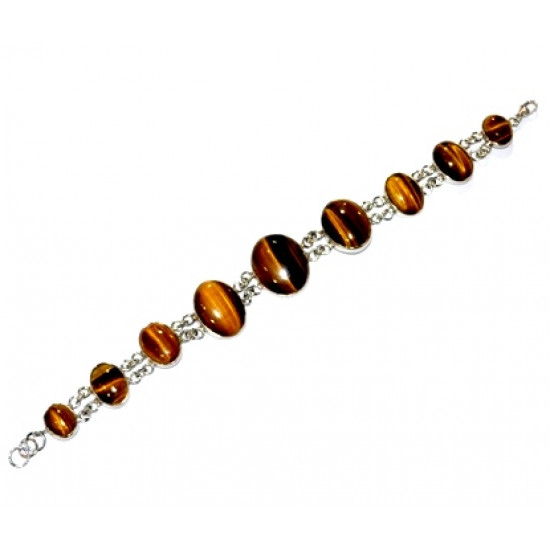 Sterling Silver Tiger's Eye Bracelet B-158-14