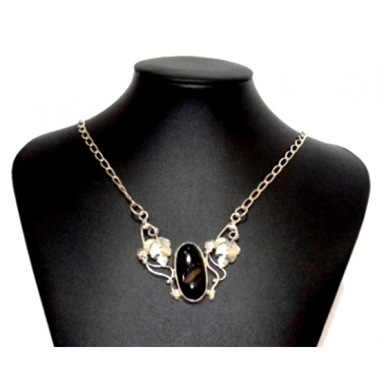 Sterling Silver Black Onyx Necklace