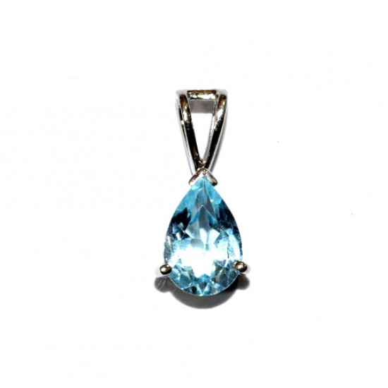 Sterling Silver Blue Topaz Pendant PF-52