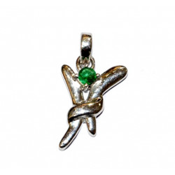 Sterling Silver Emerald Pendant PF-19