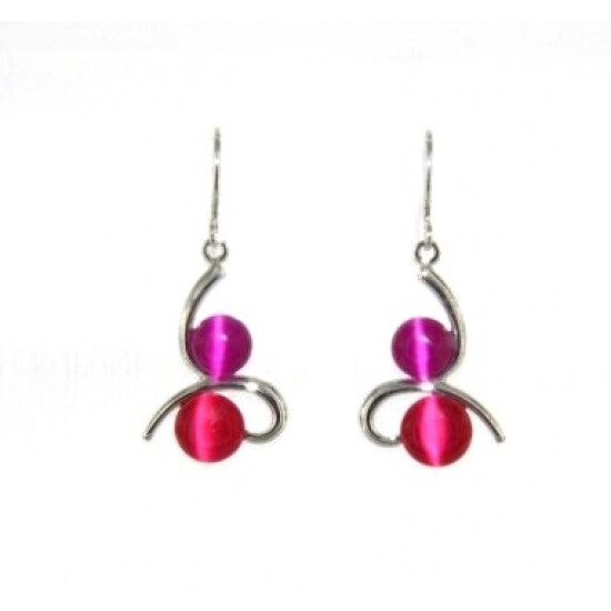 pink cat eye earrings