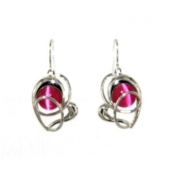 pink cat eye earrings
