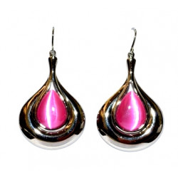 dark pink cat eye earrings