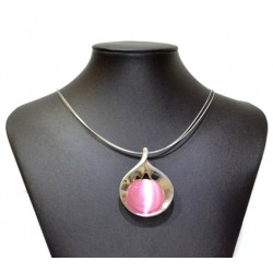 necklace cats eye pink